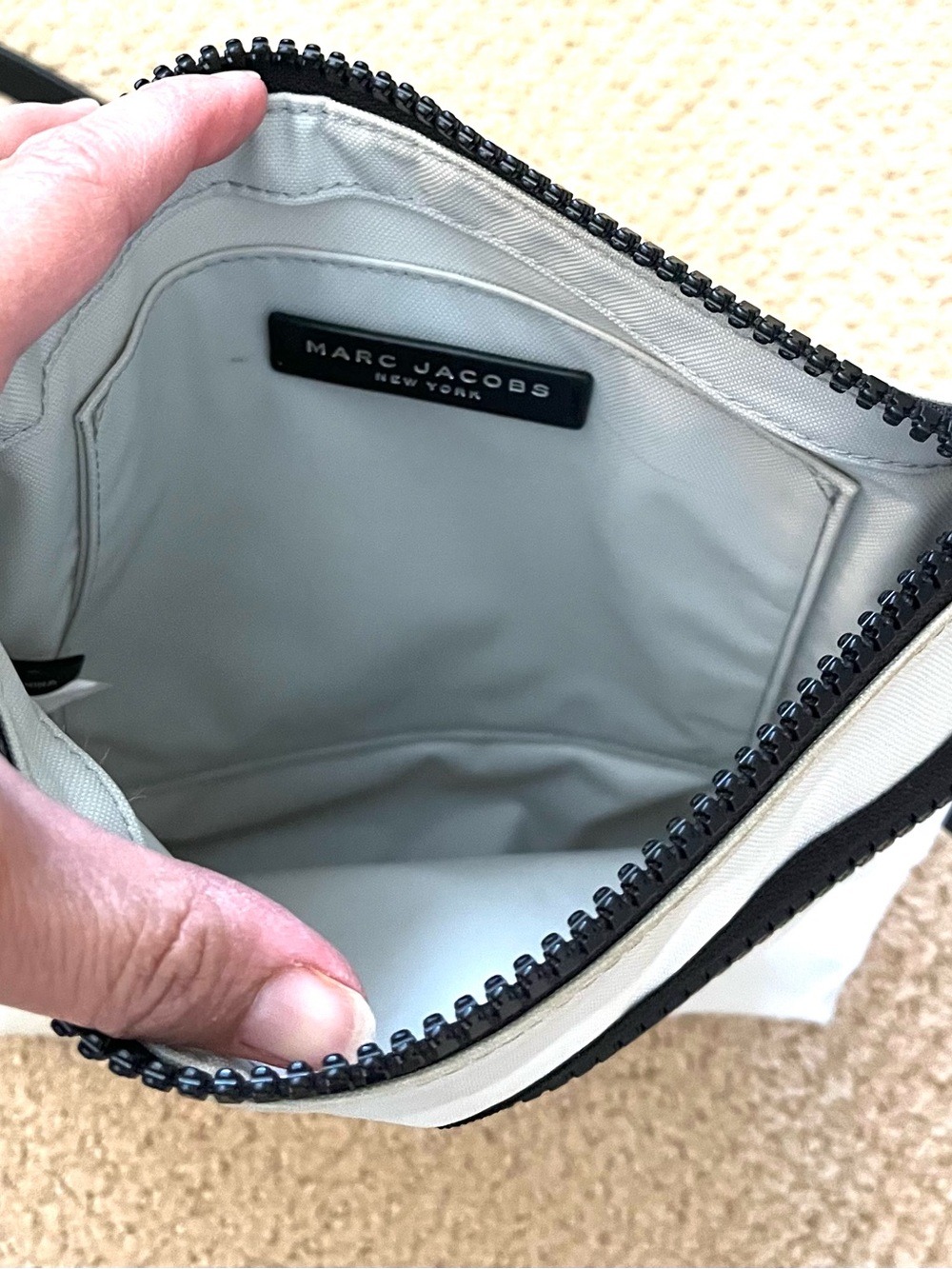 Marc Jacobs Light Gray and Black Nylon Canvas Crossbody Bag - Picture 4 of 14